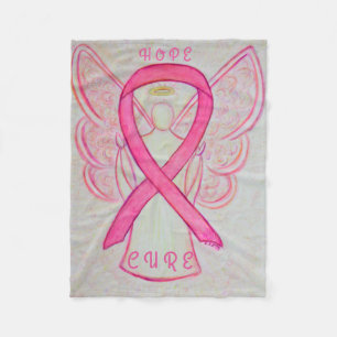 Manta Polar Cinta de Concienciación Rosa Angel Cancer Chemo Bl