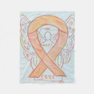 Manta Polar Cinta de concientización Peach Angel Hope and Cure
