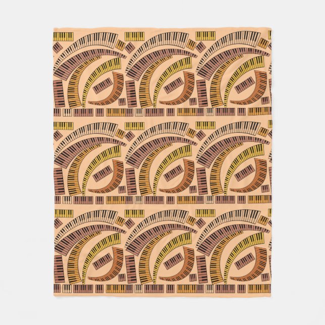 Manta Polar Cinta de grillos de piano curvada (Anverso)