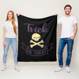 Manta Polar Cinta de Halloween de calavera con huesos cruzados