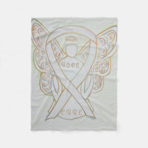 Manta Polar Cinta de la Conciencia Blanca Angel Hope Cure Blan