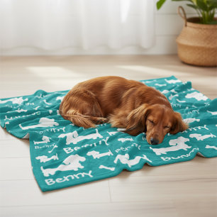Manta Polar Cinta de la flota de Dachshund personalizada para 