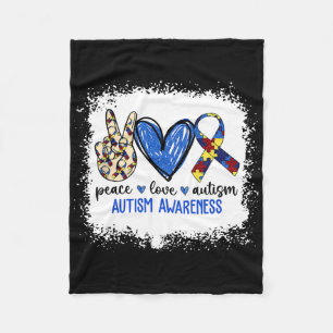 Manta Polar Cinta de Paz Amor Conciencia del Autismo Acepta Am