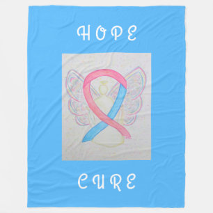 Manta Polar Cinta de sensibilización rosa y azul Angel Chemo B