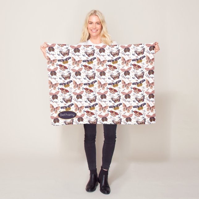 Manta Polar Cinta personalizada para el patrón de mariposa (In situ)