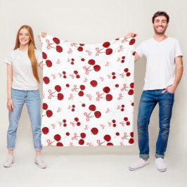 Manta Polar Cinta Roja de Cereza Patrón Continuo Diseño de Fru