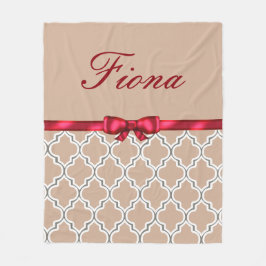 Manta Polar Cinta roja del arco y monograma blanco de