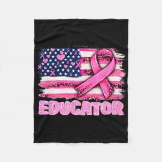 Manta Polar Cinta rosa Bandera Americana Educadora de Cáncer d