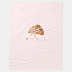 Manta Polar Cinta rosa Croissant de Coquette Personalizada