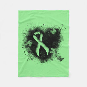 Manta Polar Cinta verde claro Corazón desgarrador