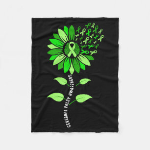 Manta Polar Cinta verde de girasol parálisis cerebral pc conci