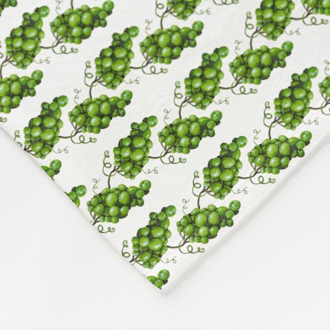 Manta Polar Cinta verde Fleece Blanc (Esquina)