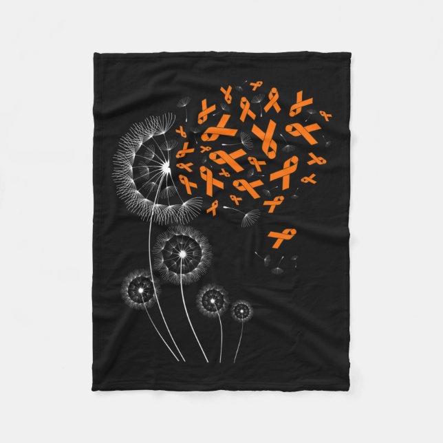 Manta Polar Cinta Y Dandelion Leukemia Sensibilización Mes War (Anverso)