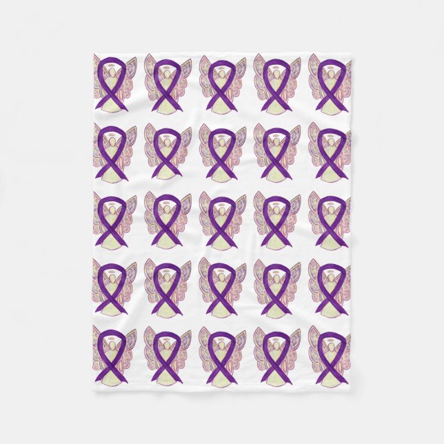Manta Polar Cintas de Cinta de Sensibilización sobre el Cáncer (Anverso)