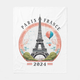 Manta Polar Cintas de gasa de Francia 2024, Torre Eiffel