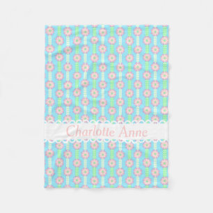 Manta Polar Cintas de la flor del lunar de la primavera