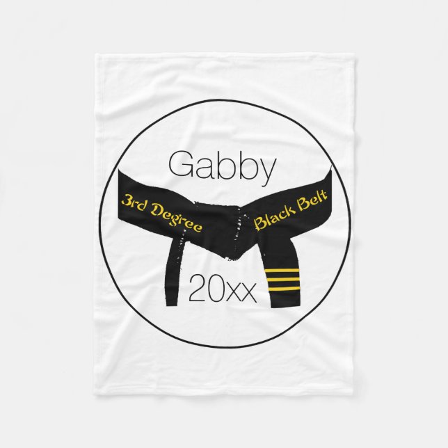 Manta Polar Cinturón negro de tercer grado de artes marciales (Anverso)