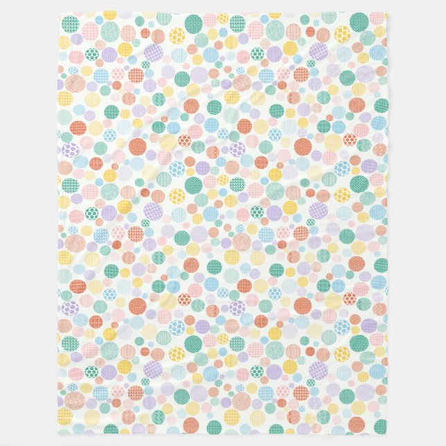 Manta Polar Círculo con estampado - Puntos coloridos (Anverso)