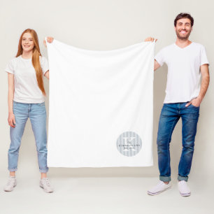 Manta Polar Círculo de Monograma Familiar a Rayas Personalizad