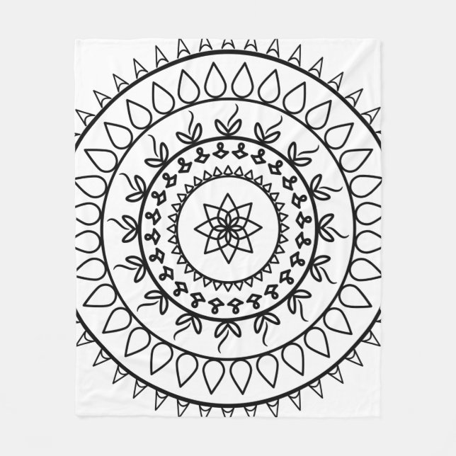 Manta Polar Círculo espiritual del tatuaje de Mandala (Anverso)