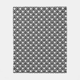 Manta Polar Círculos abstractos modernos sobre gris negro y cl