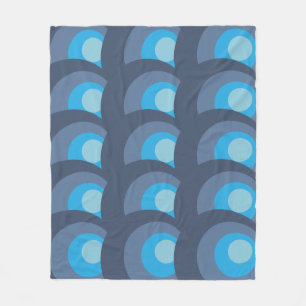 Manta Polar Círculos Azules Retro