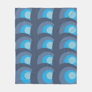 Manta Polar Círculos Azules Retro