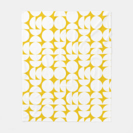 Manta Polar Círculos bauhaus amarillos y blancos