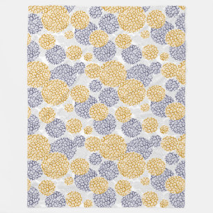 Manta Polar Círculos con huella de piel de leopardo amarillo y