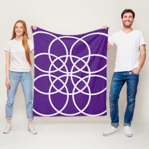 Manta Polar Círculos de espiral blanca en morado