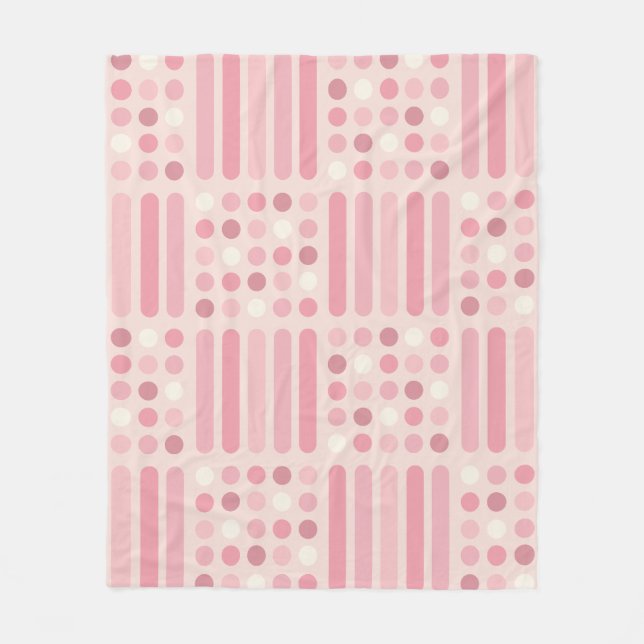 Manta Polar Círculos del siglo medio líneas vainilla rosada (Anverso)