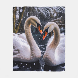 Manta Polar Cisnes románticos en un país maravillosamente inve