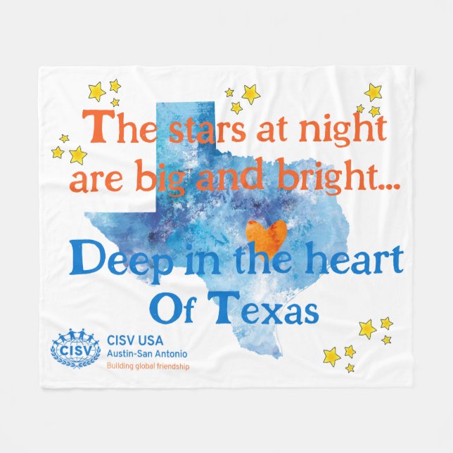 Manta Polar CISV Austin Estrellas De Noche Grande (Frente (Horizontal))