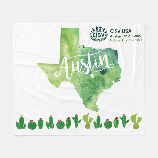Manta Polar CISV Austin Green Green Large Blanket (Frente (Horizontal))