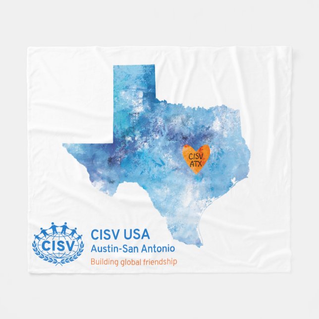 Manta Polar CISV Austin Heart of Texas Blanket (Frente (Horizontal))