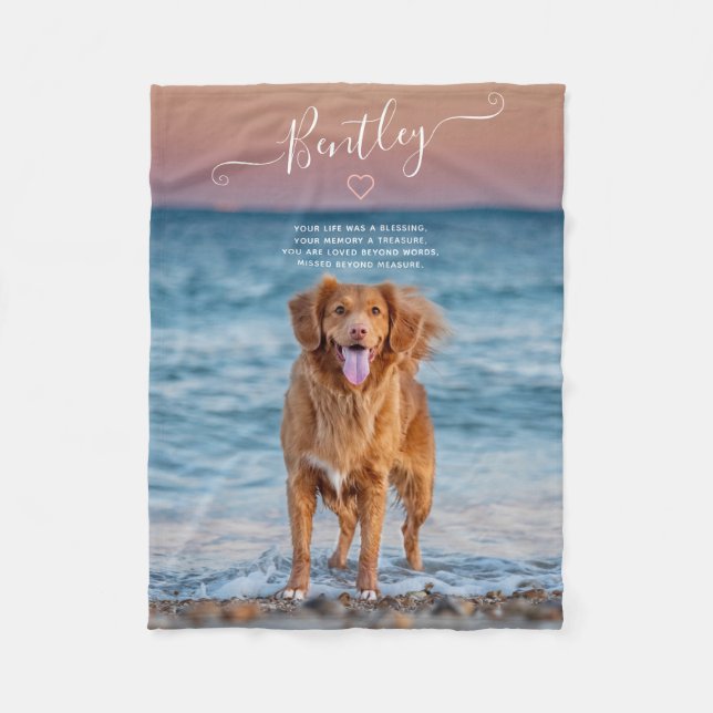 Manta Polar Cita conmemorativa mascota foto Keepsake tipografí (Anverso)