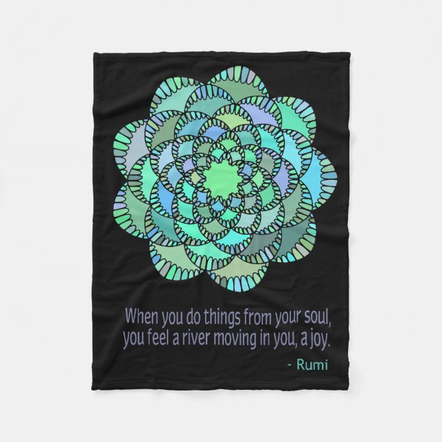 Manta Polar Cita de alegría de Mandala Rumi (Anverso)