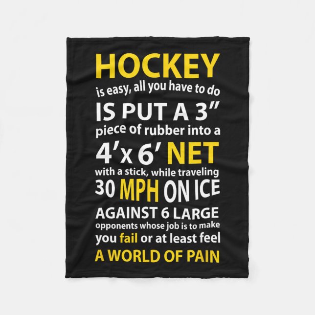 Manta Polar Cita De Hockey El Hockey Es Un Regalo Fácil Para L (Anverso)