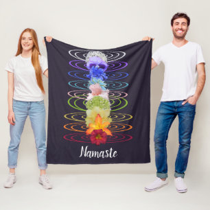 Manta Polar Cita de Namaste Chakra Flores Zen Espiritual