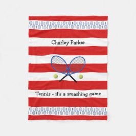 Manta Polar Cita de tenis roja personalizada a rayas