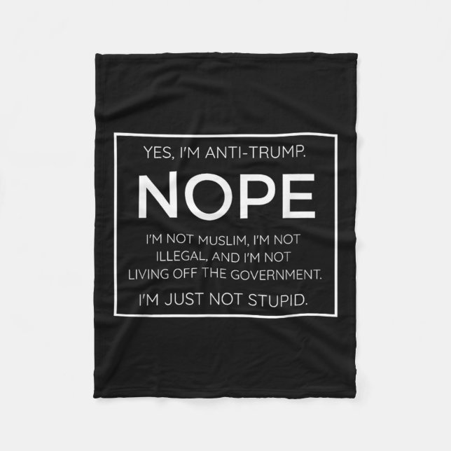 Manta Polar Cita divertida contra Trump - No soy estúpido (Anverso)