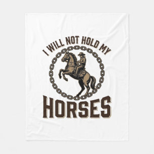 Manta Polar Cita divertida de caballo Diseño vintage de equita