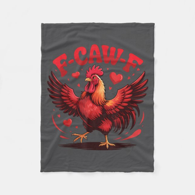 Manta Polar Cita divertida de pollo F-caw-f Valentin (Anverso)