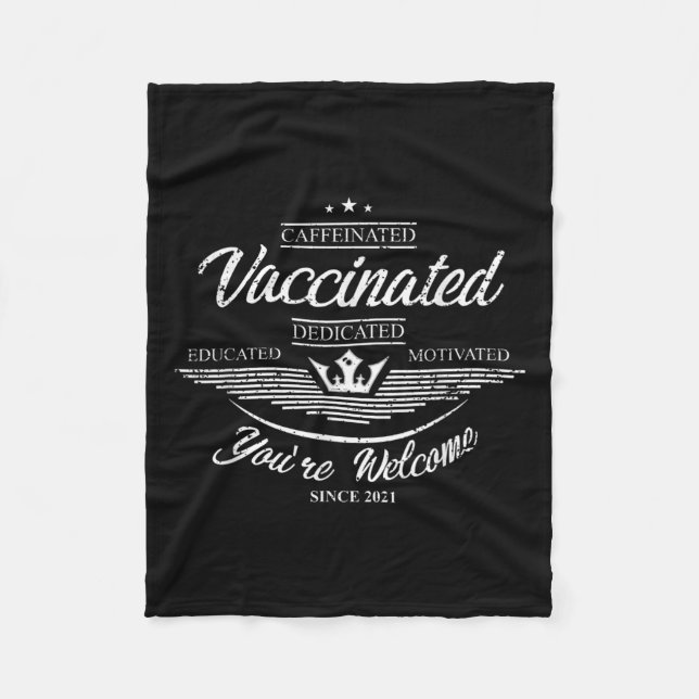 Manta Polar Cita gráfica Vacunada de Humor Gráfica Vacuna (Anverso)