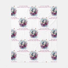 Manta Polar Cita inspiradora Con Un Bouquet Floral