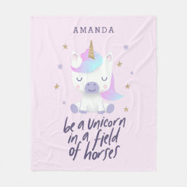 Manta Polar Cita Inspiradora de unicornio | Añadir nombre