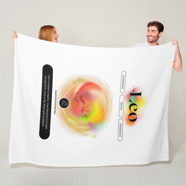 Manta Polar Cita Leo del Rótulo Zodiaco moderno | Fuego de ele (In situ)