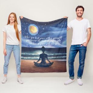 Manta Polar Cita pacífica de la luna de la meditación del yoga