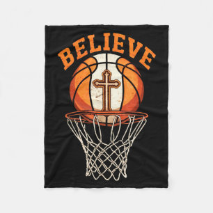 Manta Polar Cita Retro Cree Baloncesto Cristiano Motivación
