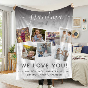 Manta Polar Cita y Collage de fotos elegante y personalizado d